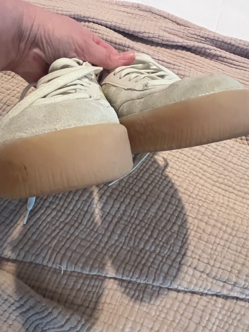 adidas Samba Suede Sneakers - Cream with Pink Accents - Picture 14 of 14